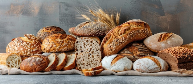 Assorted Bread Pile on Table