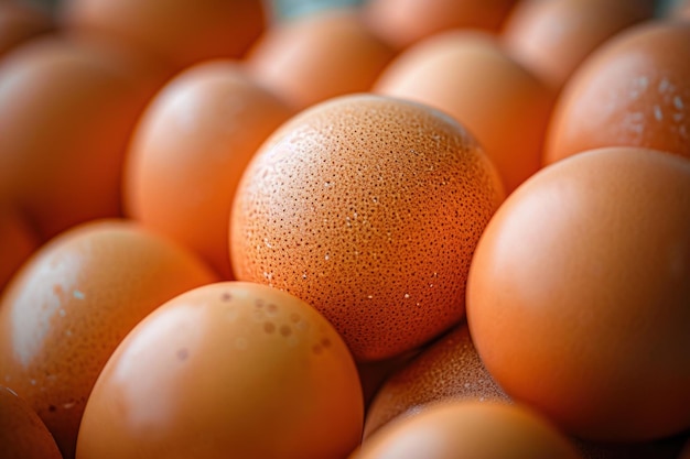 Photo assorted brown and speckled eggs neatly arranged in a carton