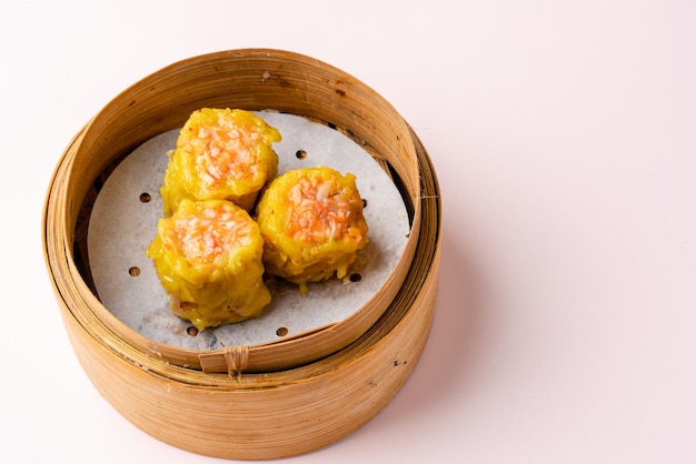 Assorted Chinese Dimsum in bamboo basket