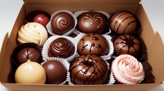 assorted chocolates in a box