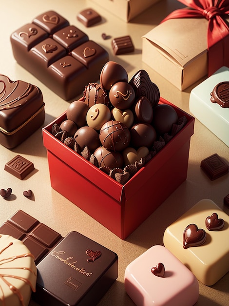 assorted chocolates in a box