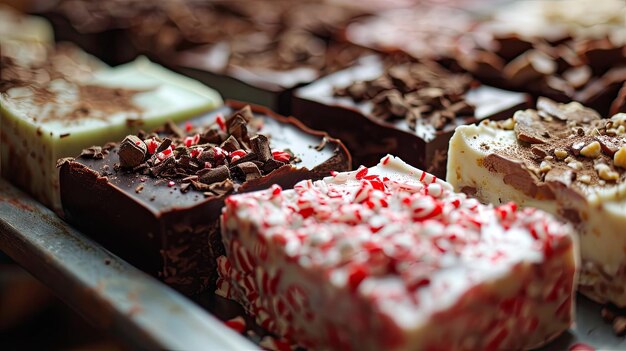 Photo assorted chocolates tray brimming with delicious treats