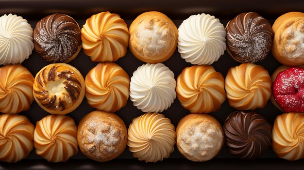 맛있는 글레이즈 도넛의 모듬 및 콜라주, 제과점의 인기 디저트 TOP 보기 사진