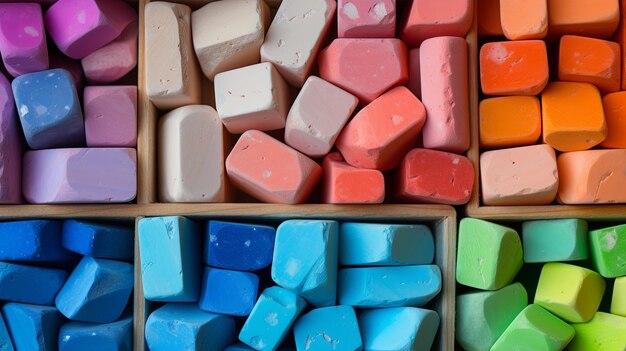 Assorted Colored Cubes in a Box