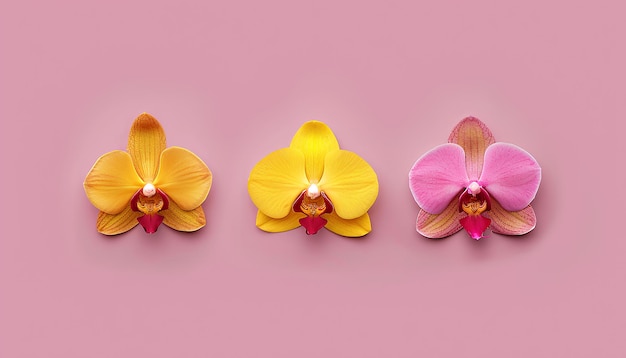 разноцветные орхидейные эмоджи