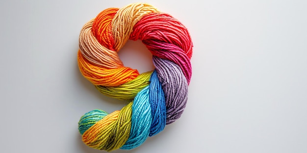 Assorted colored thread in numerical form