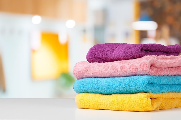 Assorted colored towels