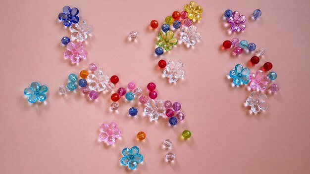 Assorted Colorful Crystal Flower Gems and Beads