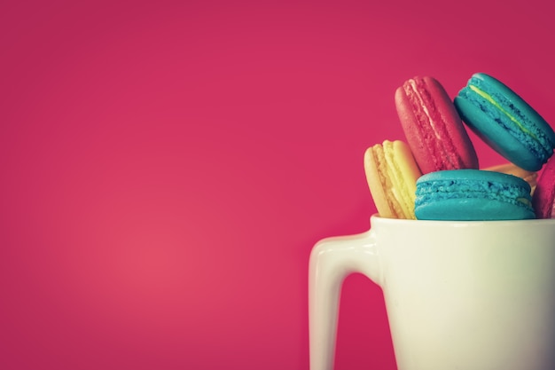 Assorted colorful french cookies macaroons