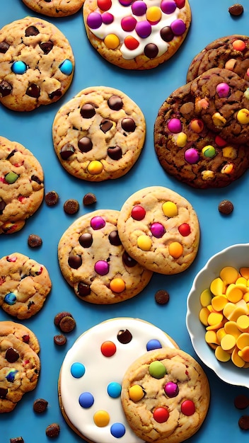 Assorted cookies digital photography illustration background