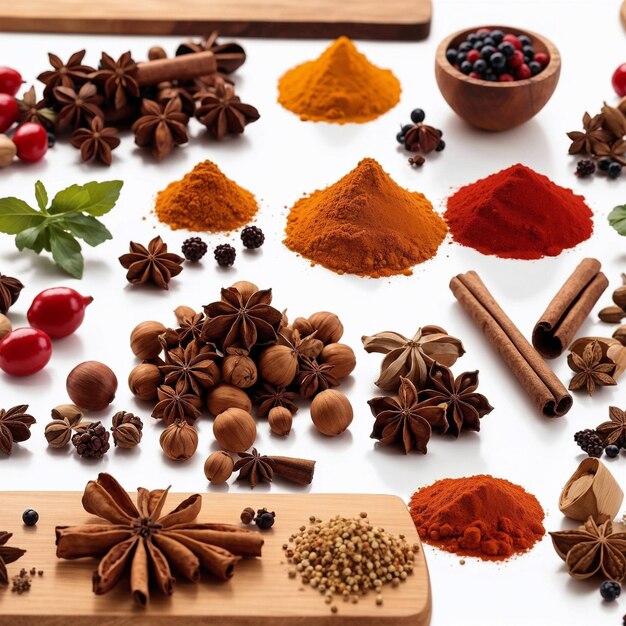 Assorted cooking spices