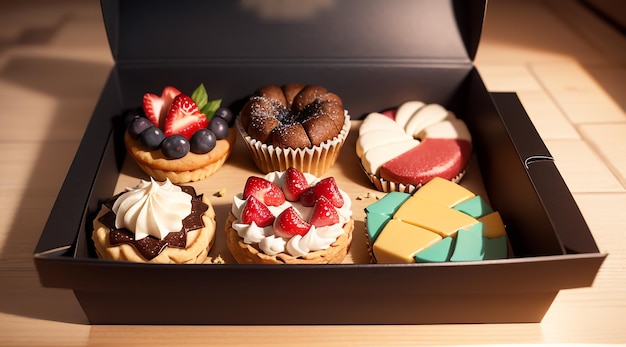 assorted cream Biscuits in a box