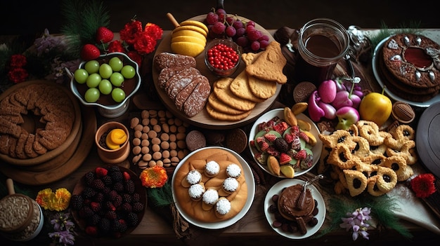 Assorted dishes on the table