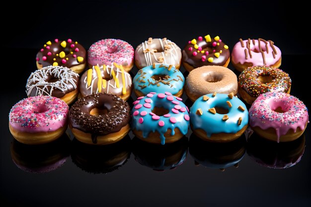 Assorted Donuts with Decorative Toppings