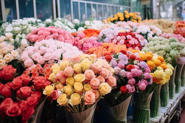 Assorted expensive floral bouquets