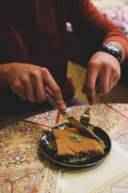 Assorted Flavors of Turkish baklava with pistachio and other Turkish sweets