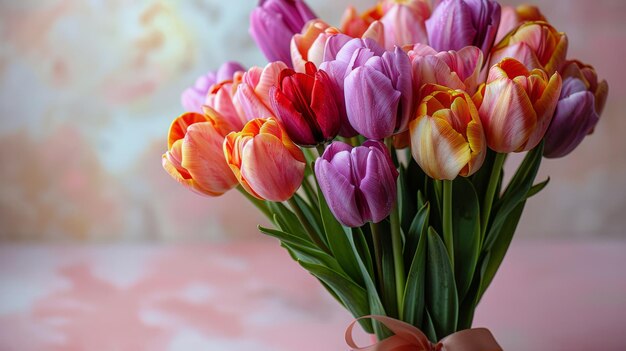 Photo assorted flowers arranged on a table