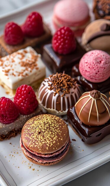 Assorted french pastries and chocolates