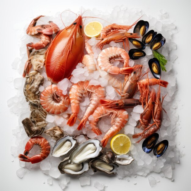 Assorted Fresh Seafood on Ice