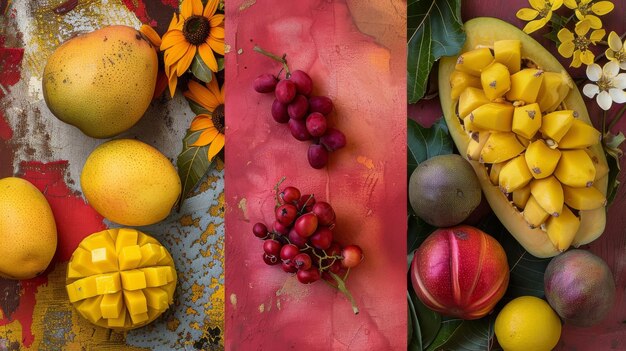 Фото Трио фруктов и овощей