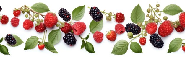 Assorted fruits and mint leaves with water drops Isolated on white background