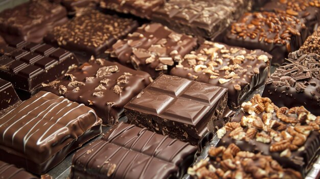 Assorted Gourmet Chocolate Bars with Nuts and Toppings