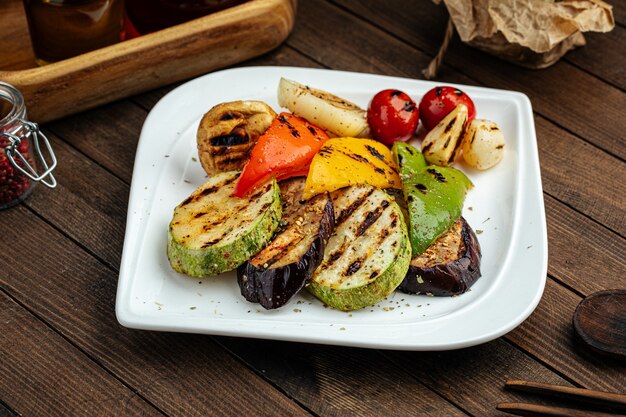 Assorted grilled vegetables plate garnish