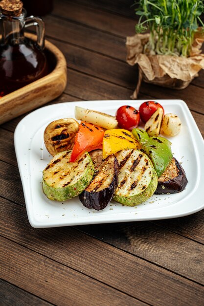 Assorted grilled vegetables plate garnish