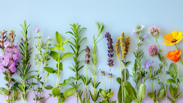 Assorted Herbs and Flowers Collection for Culinary Use