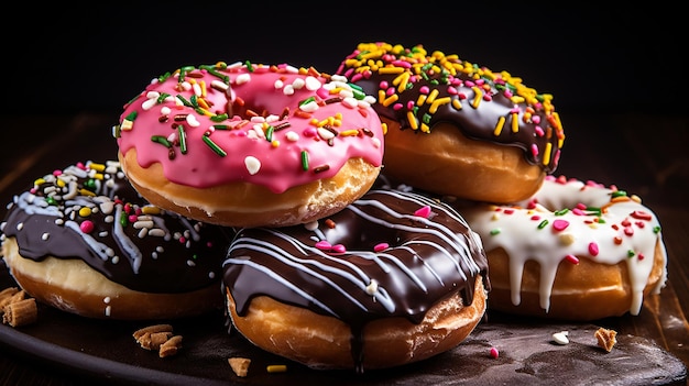 Assorted homemade gourmet donuts