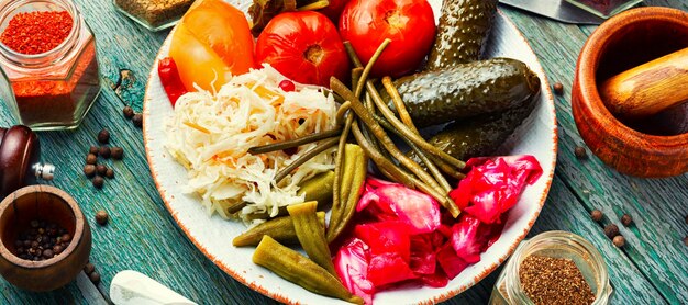 Assorted homemade pickles