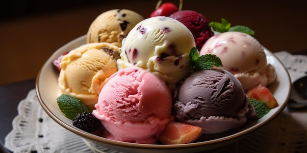 Assorted of ice cream