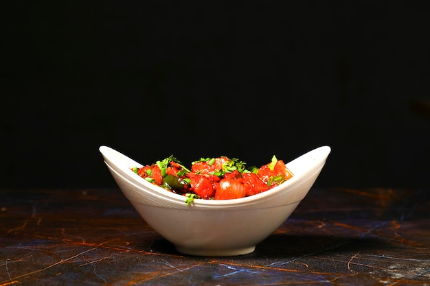 Assorted indian food on black background Indian cuisine Top view