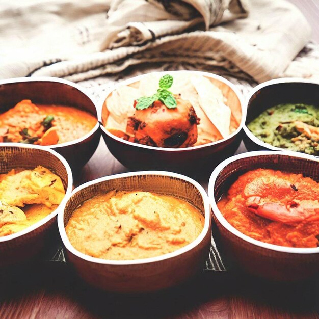 Premium AI Image | Assorted Indian recipes food various