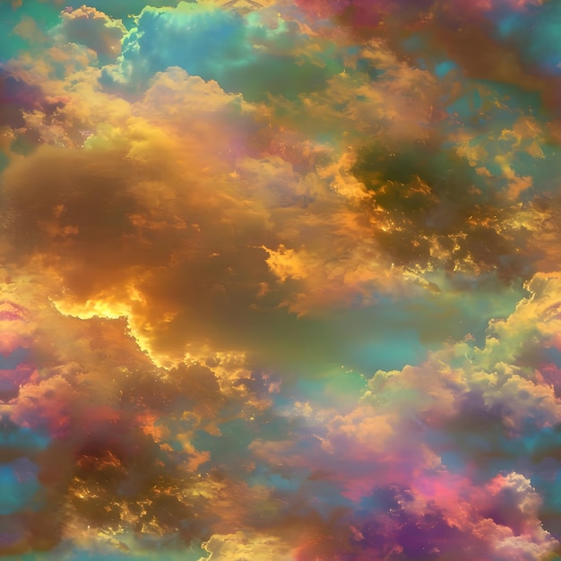 다양한 강렬한 무지개 빛깔의 무지개색 구름 무지개 하늘 배경 고해상도