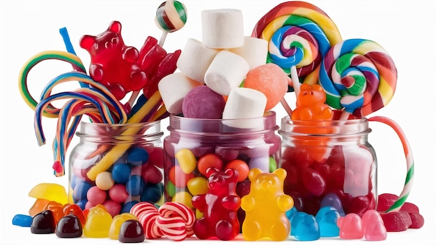 Assorted mix of various candies and jellies