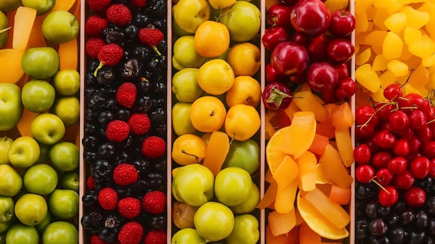 Assorted and mixed fruits