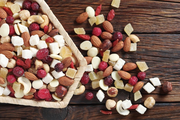 Assorted nuts and dried fruits