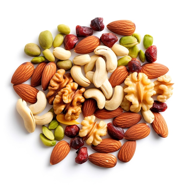 assorted nuts on white dry fruits mix nuts almond