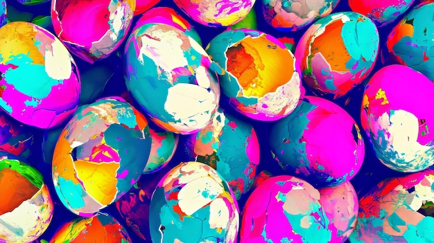 Фото Различные крашеные яйца - красочная коллекция разных оттенков