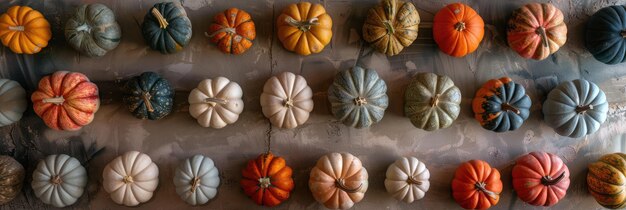 Assorted Pumpkins in Festive Fall Display