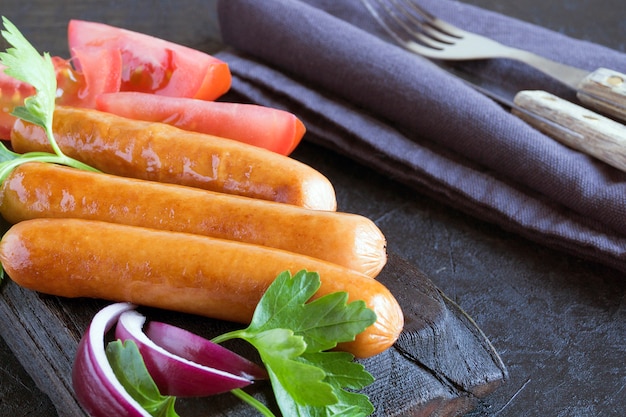 Assorted savory fried sausages