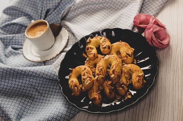 Assorted selection of tea biscuits and chocolate chip cookies