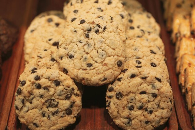 Assorted selection of tea biscuits and chocolate chip cookies