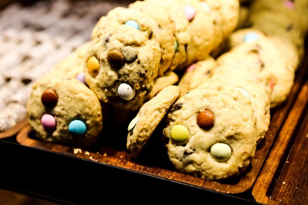 Assorted selection of tea biscuits and chocolate chip cookies