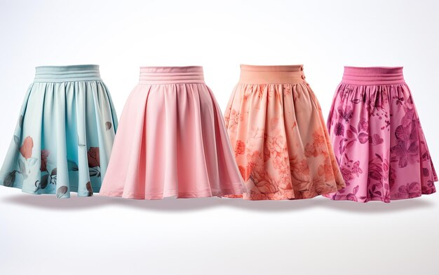 Photo assorted skirts for women in various colors