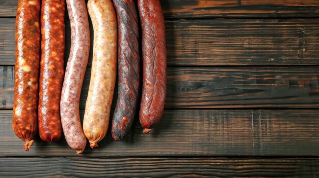 Assorted Types of Sausages Hanging From Rack