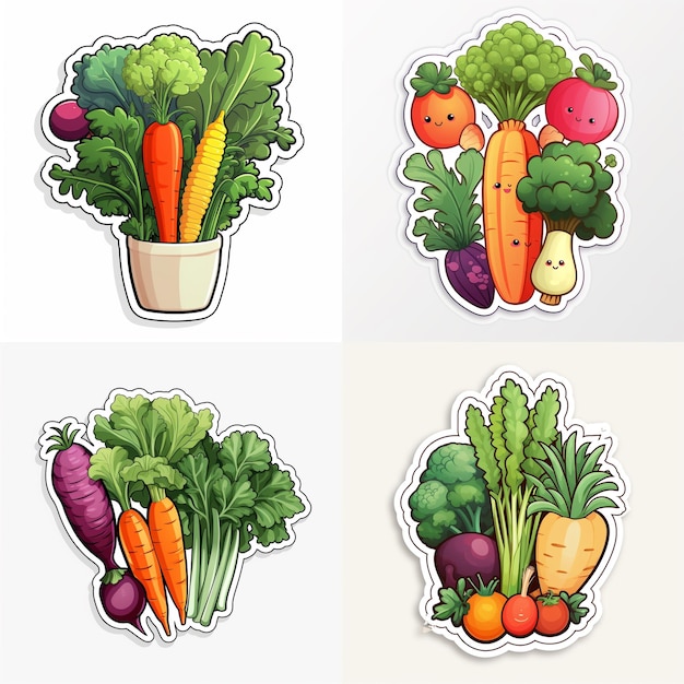 assorted vegetable stickers