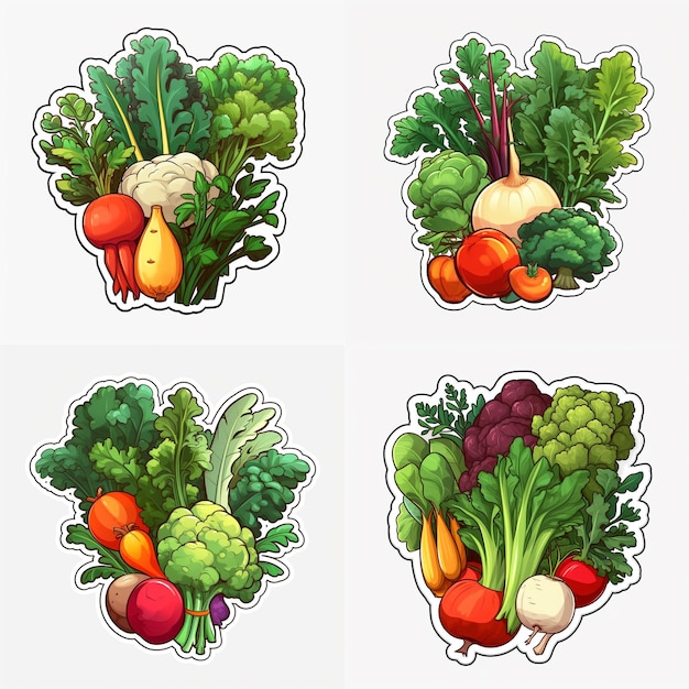 assorted vegetable stickers