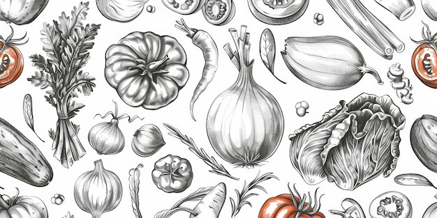 Photo assorted vegetables texture vector generative ai